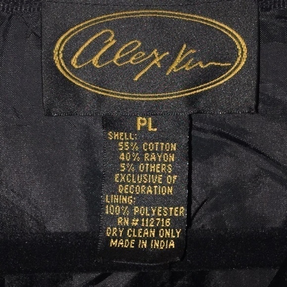 ALEX Kim lined open front blazer retro floral appliqués size large petite - Picture 4 of 8